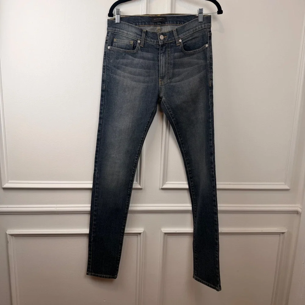 Daniel Patrick Mens Slim Fit Stretch Denim Jeans Indigo Blue Made in USA Size 31